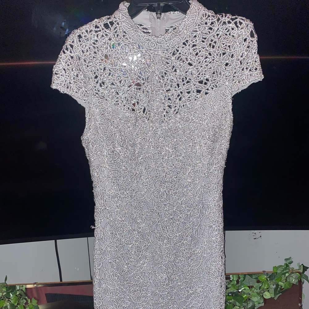 silver dress